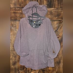 Carhartt Women’s XL Hooded Pullover Sweatshirt Mauve Heather Pocket Hoodie